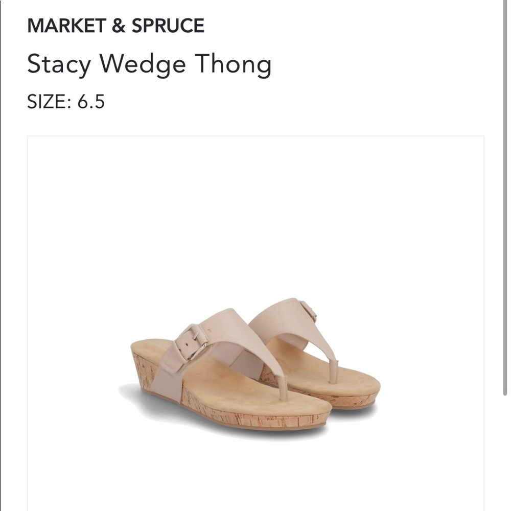 Market & Spruce Stacy Wedge Thong Sandals - worn once!